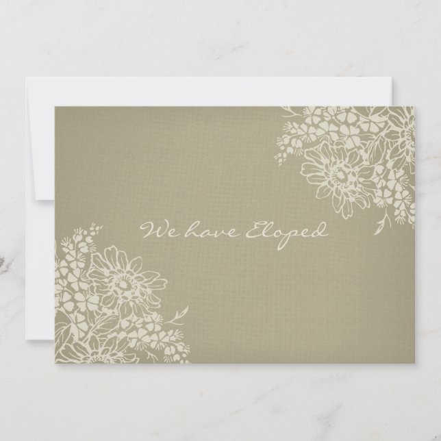 Tarjetas de Invitación de Elopement Floral Vintage (Anverso)