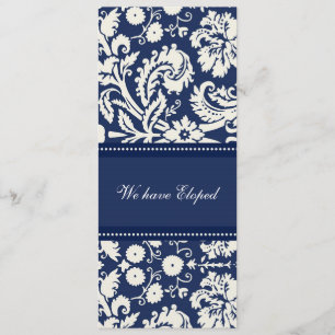Tarjetas de Invitación de elóstico de damasco azul