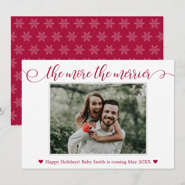 Tarjetas de Invitación de embarazo de Navidades de (Anverso / Reverso)