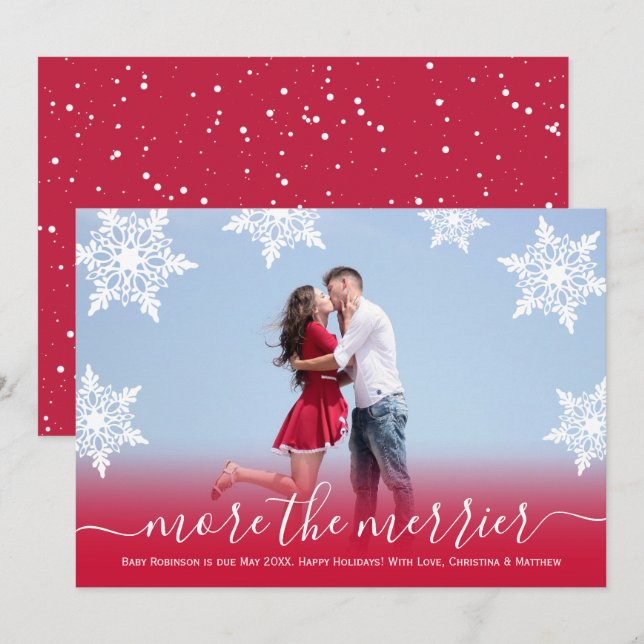 Tarjetas de Invitación de embarazo de Navidades de (Anverso / Reverso)
