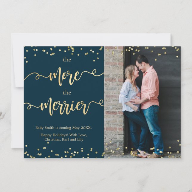 Tarjetas de Invitación de embarazo de Navidades fo (Anverso)