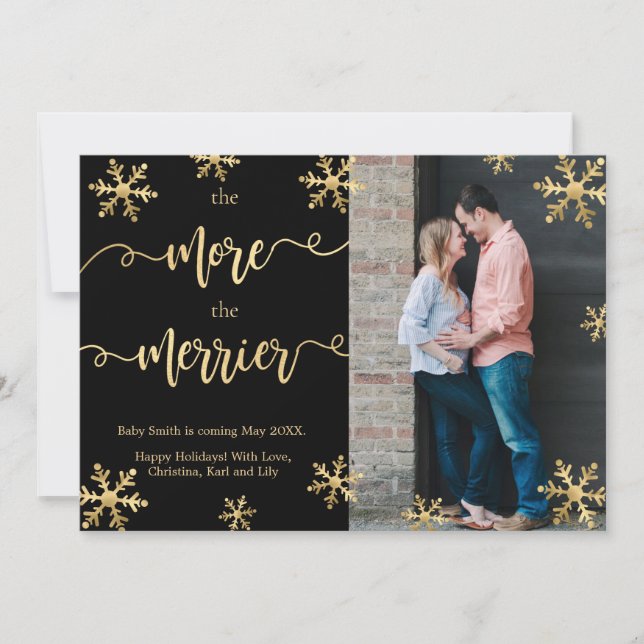 Tarjetas de Invitación de embarazo de Navidades fo (Anverso)