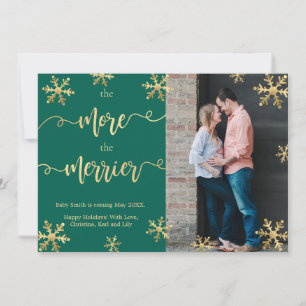 Tarjetas de Invitación de embarazo de Navidades fo