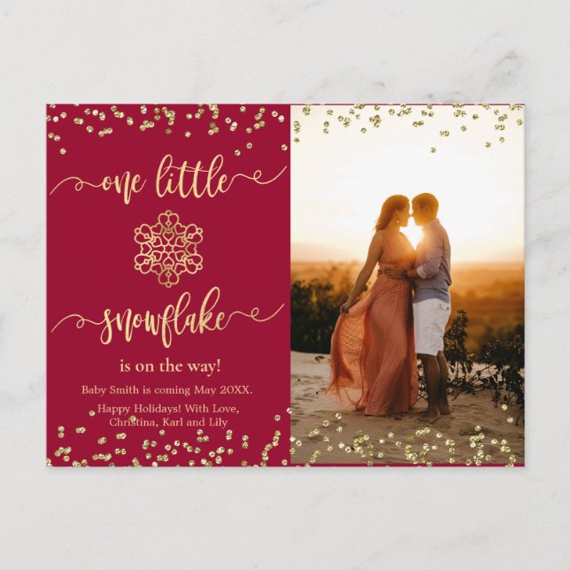 Tarjetas de Invitación de embarazo de Navidades fo (Anverso)