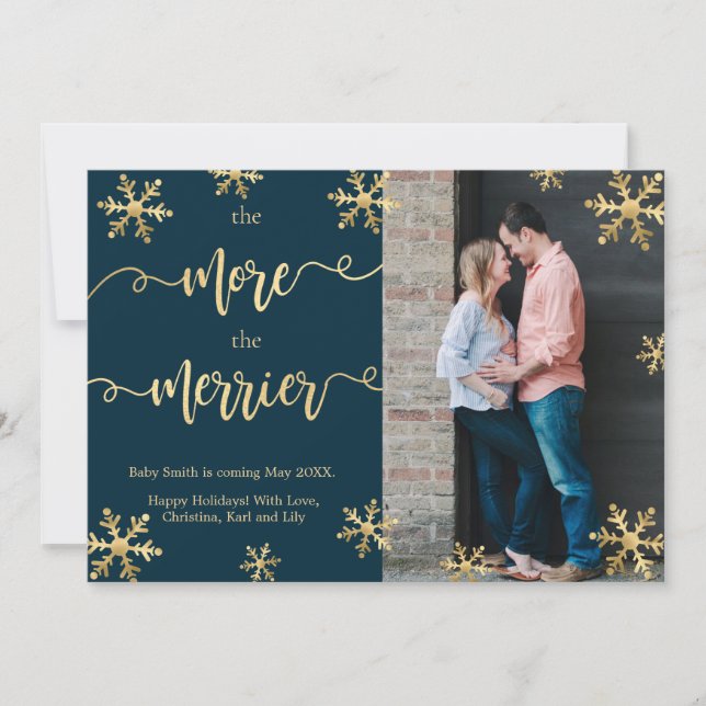 Tarjetas de Invitación de embarazo de Navidades fo (Anverso)