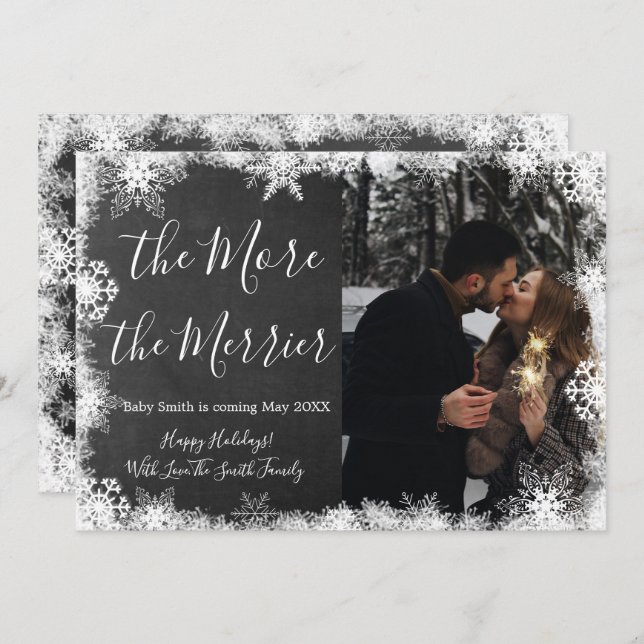 Tarjetas de Invitación de embarazo para Navidades  (Anverso / Reverso)