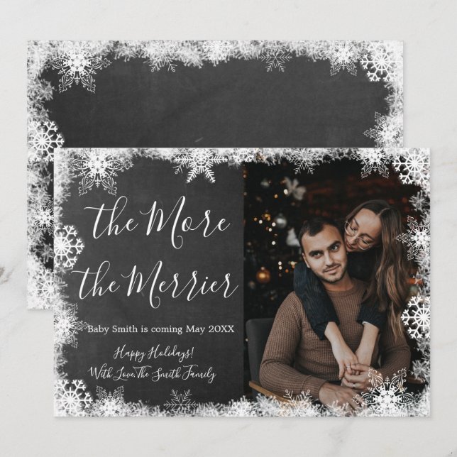 Tarjetas de Invitación de embarazo para Navidades  (Anverso / Reverso)