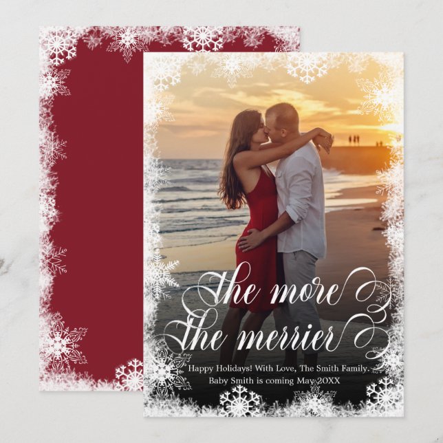 Tarjetas de Invitación de embarazo para Navidades  (Anverso / Reverso)