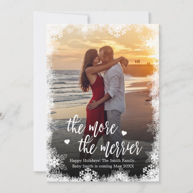 Tarjetas de Invitación de embarazo para Navidades  (Anverso)