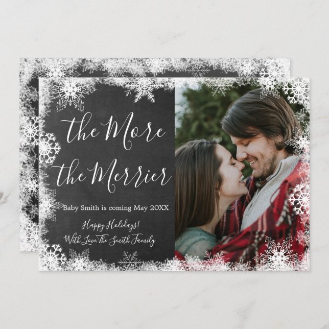 Tarjetas de Invitación de embarazo para Navidades  (Anverso / Reverso)