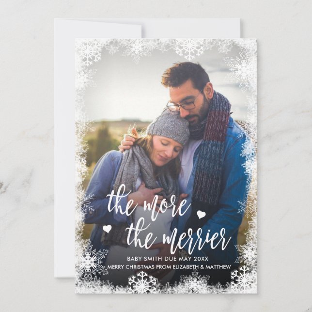 Tarjetas de Invitación de embarazo para Navidades  (Anverso)