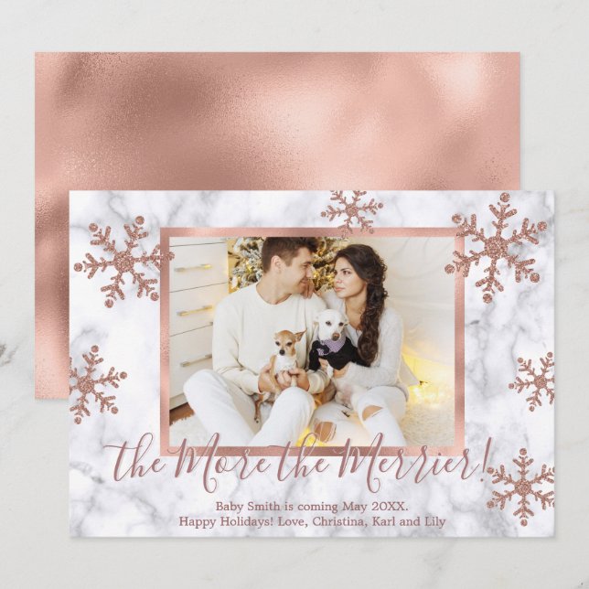 Tarjetas de Invitación de embarazo para Navidades  (Anverso / Reverso)