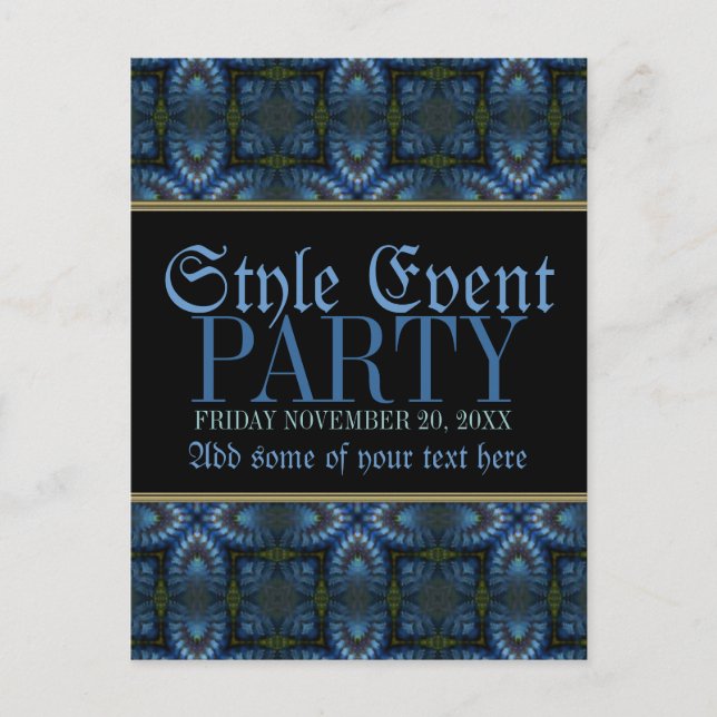 Tarjetas de invitación de fiesta con patrón de som (Anverso)