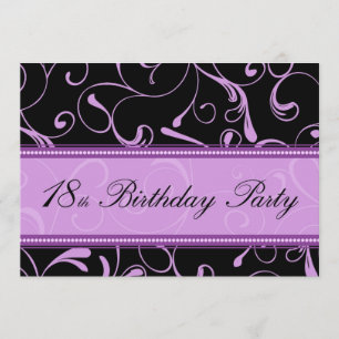 Tarjetas de invitación de fiesta de cumpleaños 18 
