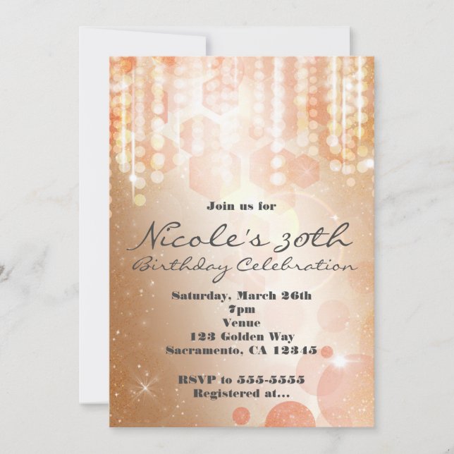 Tarjetas de Invitación de Fiesta Tan Coral & Cream (Anverso)
