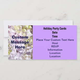Tarjetas de invitación de flor púrpura Hydrangea F