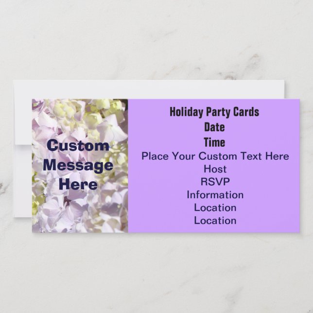 Tarjetas de invitación de flor púrpura Hydrangea F (Anverso)