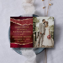 Tarjetas de Invitación de fotos de Boda elegante