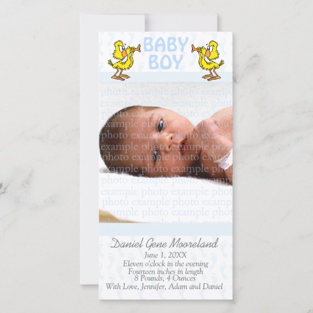 Tarjetas de Invitación de fotos para bebés (Anverso)