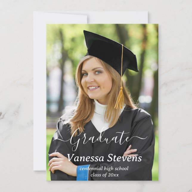 Tarjetas de invitación de graduación de collage de (Anverso)