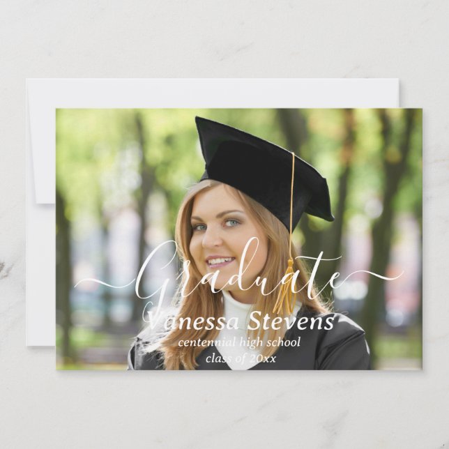 Tarjetas de invitación de graduación de collage de (Anverso)