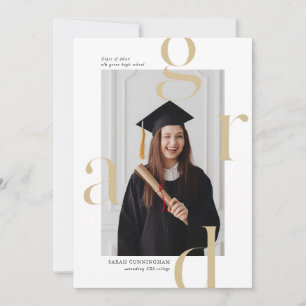 Tarjetas de Invitación de graduación de tipografía