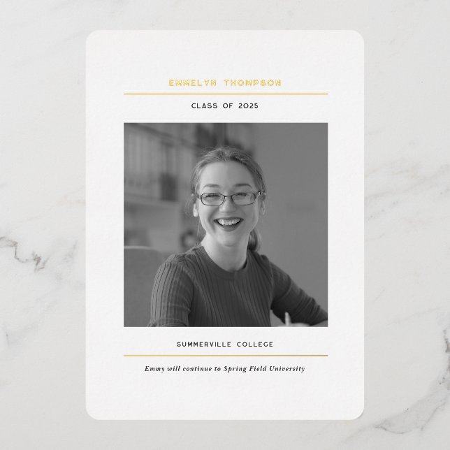 Tarjetas de invitación de graduación fotográfica m (Anverso)