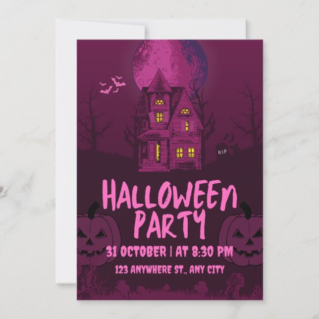 Tarjetas de invitación de Halloween! (Anverso)