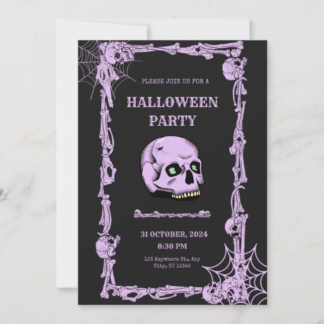 ¡Tarjetas de invitación de Halloween! (Anverso)