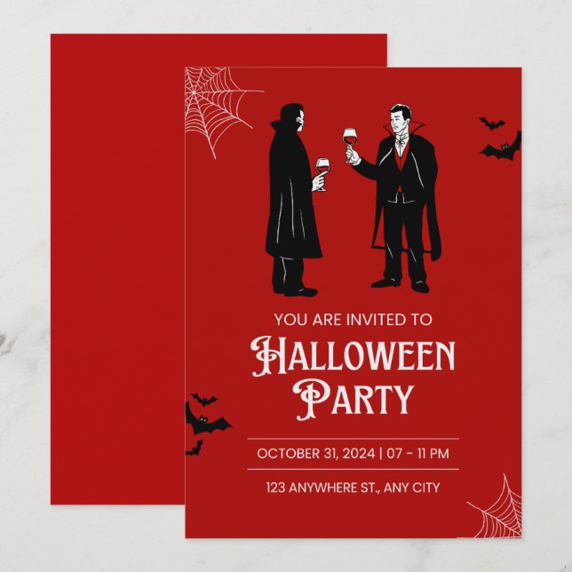 Tarjetas de invitación de Halloween! (Anverso / Reverso)