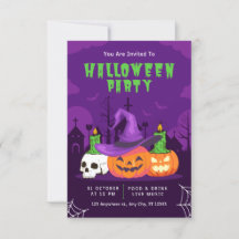 Tarjetas de invitación de Halloween Party