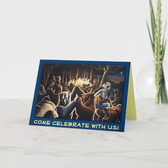 Tarjetas de invitación de impresión de Bears Card  (Anverso)