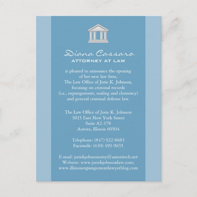 Tarjetas de Invitación de la firma de abogados (Anverso)