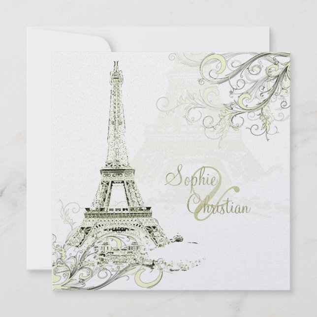 Tarjetas de invitación de la TORRE EIFFEL de PixDe (Anverso)