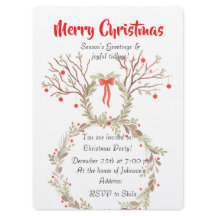 Tarjetas de invitación de Navidad con estilo acuar