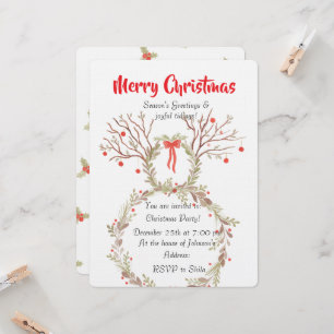 Tarjetas de invitación de Navidad con estilo acuar