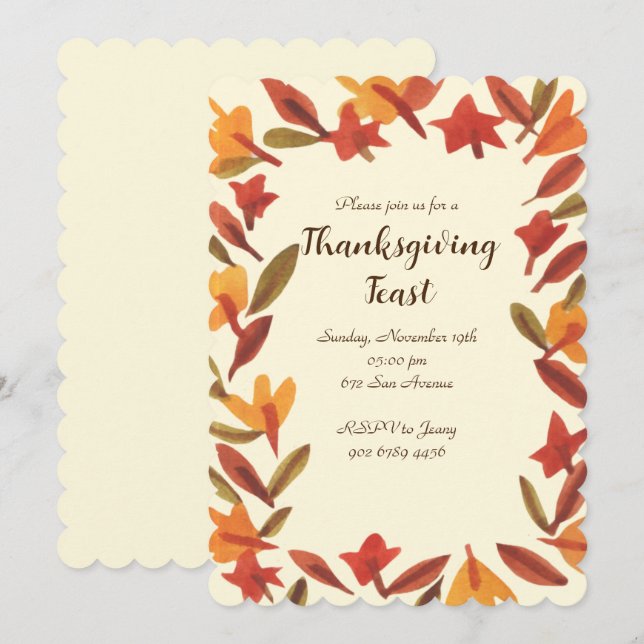 Tarjetas de invitación de Personalizado de Acción  (Anverso / Reverso)