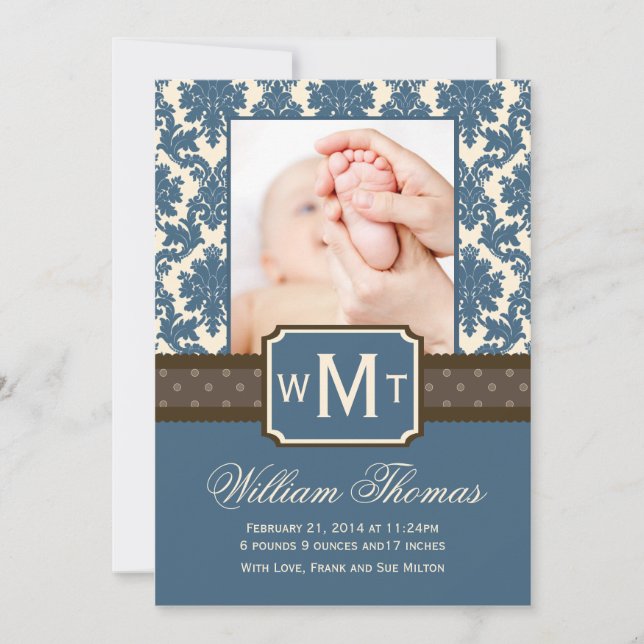 Tarjetas de Invitación de recién nacido (Anverso)