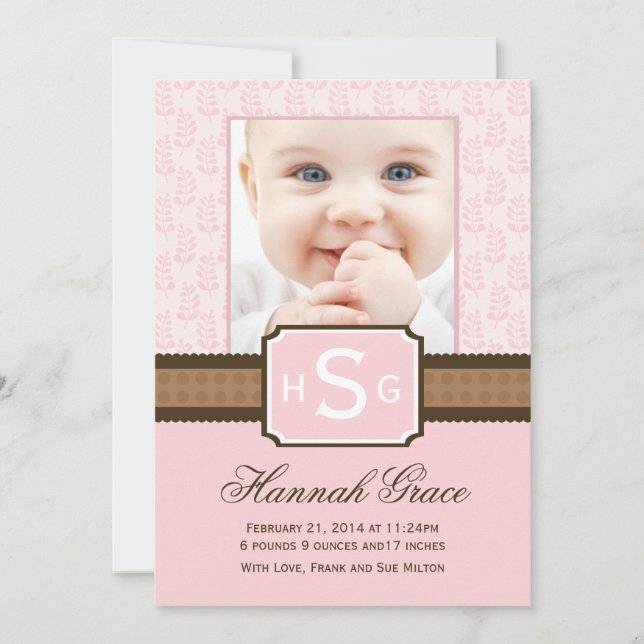 Tarjetas de Invitación de recién nacido (Anverso)