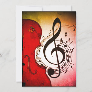 TARJETAS DE INVITACIÓN DE ROCKABILLY DE VIOLÍN/VIO