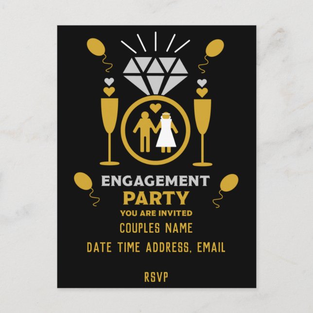 Tarjetas de Invitación Divertidas Originales para  (Anverso)
