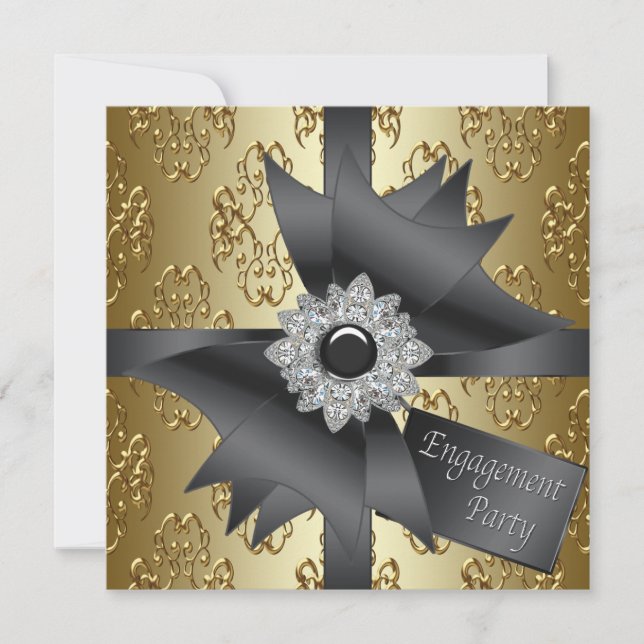 Tarjetas de Invitación Elegantes de Compromiso en  (Anverso)