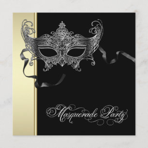 Tarjetas de Invitación Elegantes de Fiesta de Másc