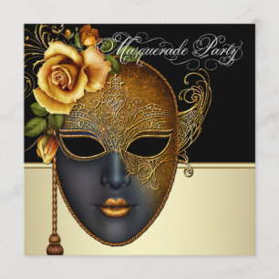 Tarjetas de Invitación Elegantes de Fiesta de Másc