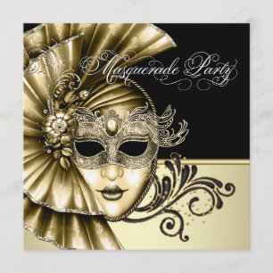 Tarjetas de Invitación Elegantes de Fiesta de Másc