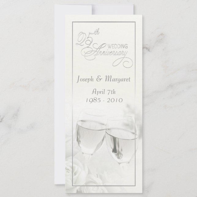 Tarjetas de Invitación Elegantes para Aniversario  (Anverso)