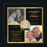 Tarjetas de Invitación Elegantes para Bodas de Oro<br><div class="desc">Crea tus propias invitaciones elegantes para la fiesta de aniversario de bodas de oro con fotos "entonces y ahora". Personaliza el nombre, fecha y detalles para tu aniversario de bodas de oro o cualquier otra celebración especial. Se pueden personalizar fácilmente para otras ocasiones especiales: 10, 20, 30, 35, 40, 45,...</div>