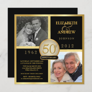 Tarjetas de Invitación Elegantes para Bodas de Oro