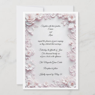 Tarjetas de Invitación Florales y de Encaje de Mar