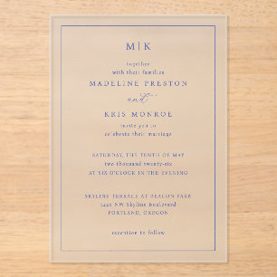 Tarjetas de Invitación Formales Elegantes de Azul 